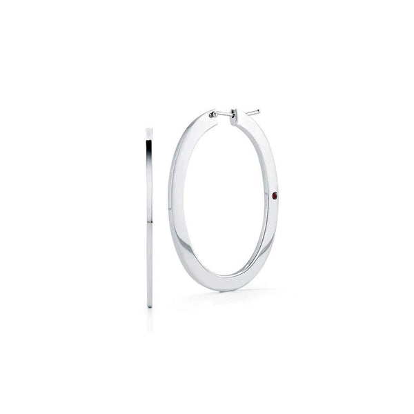 Roberto Coin Oval Flat Hoop Earrings