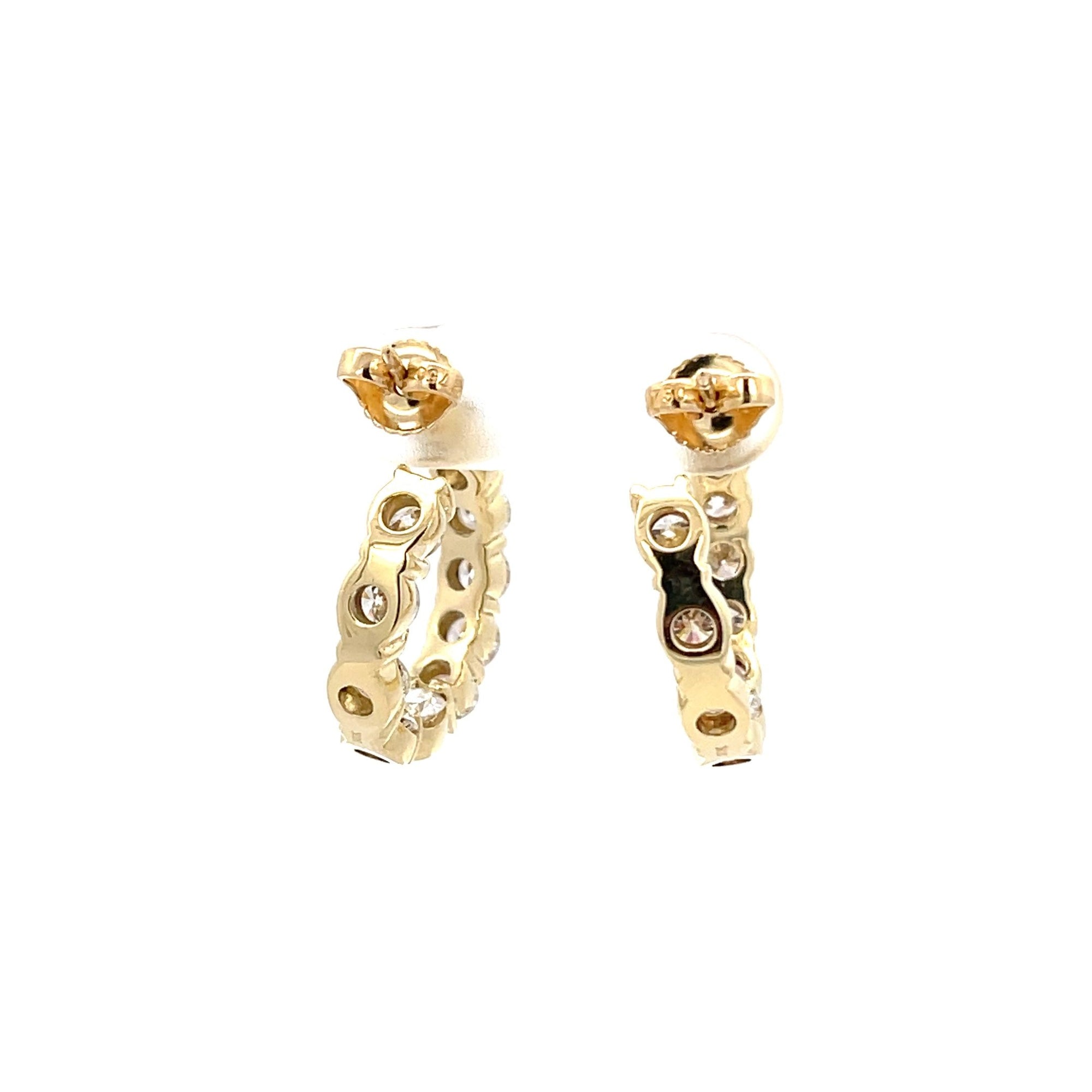 Diamond In & Out Hoop Earrings