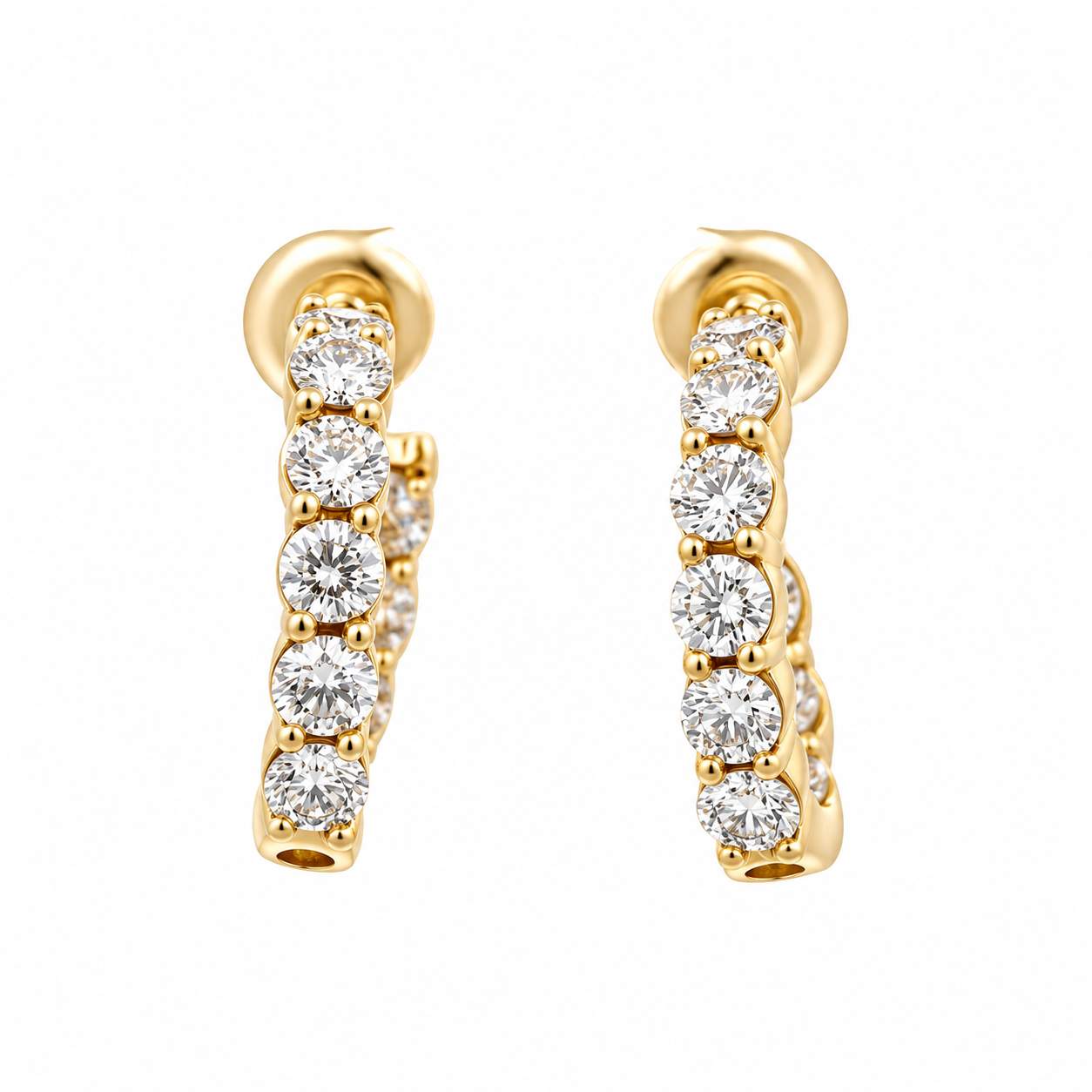 Diamond In & Out Hoop Earrings