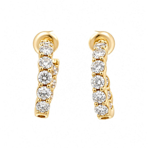 Diamond In & Out Hoop Earrings