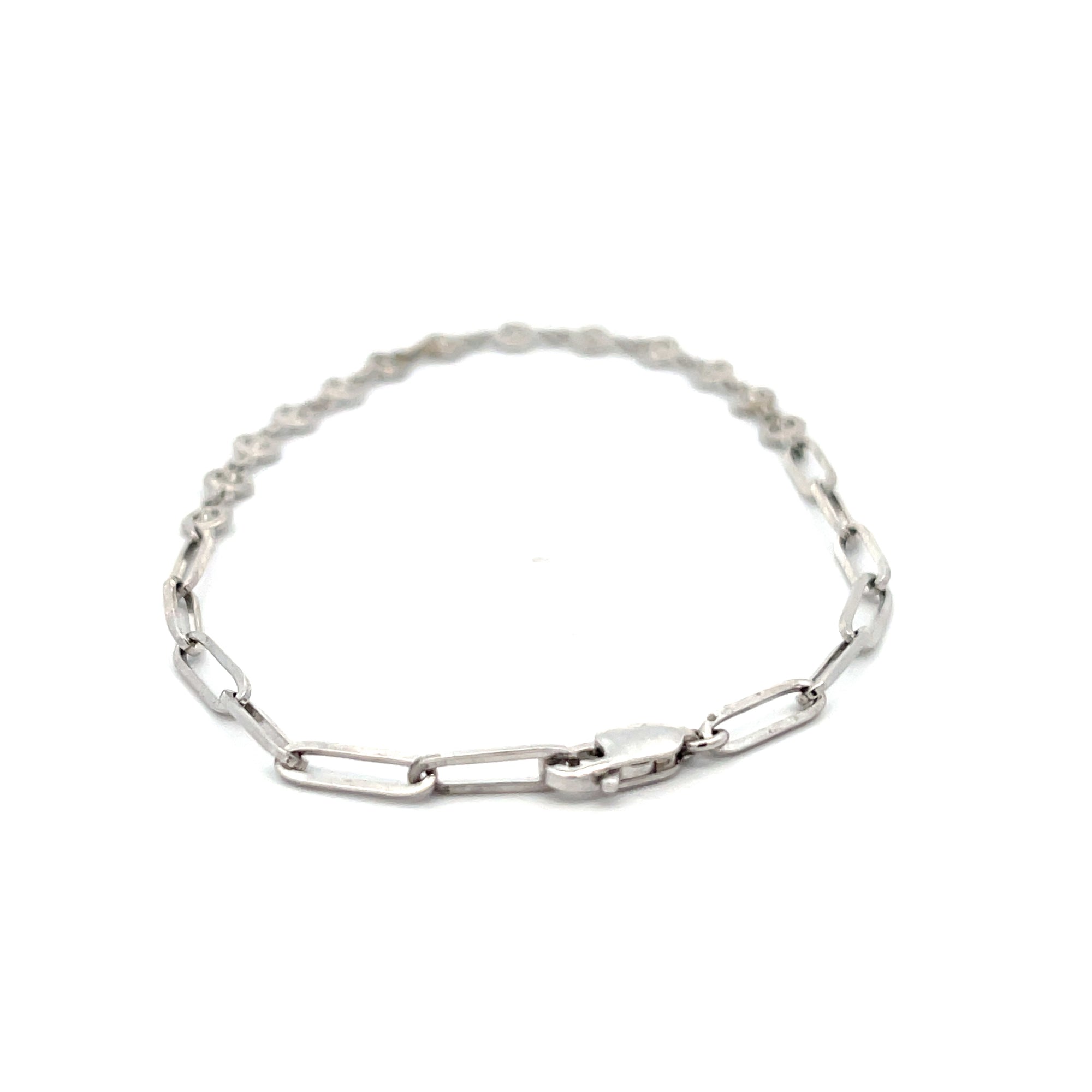 Bezel Set/ Paperclip Diamond Bracelet