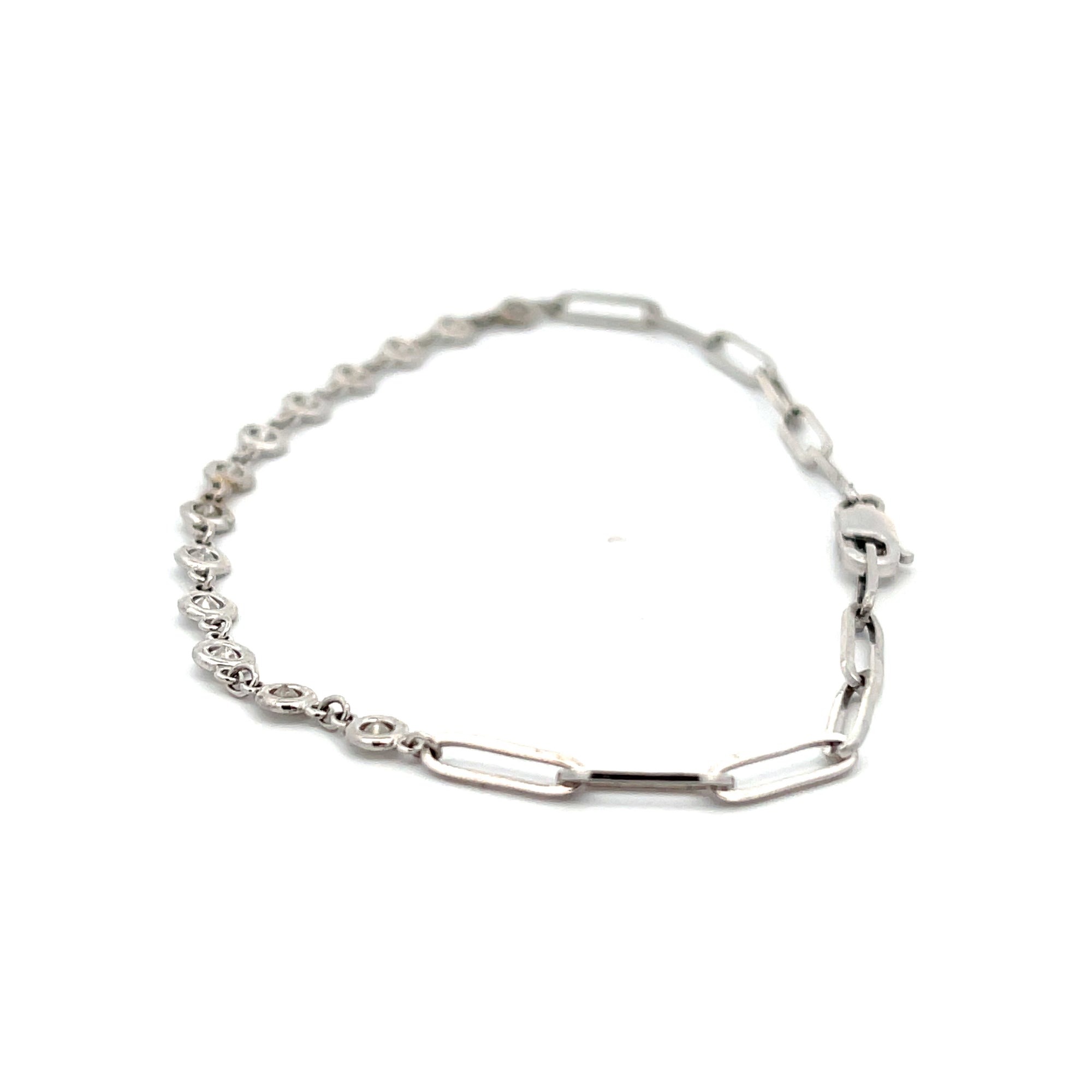 Bezel Set/ Paperclip Diamond Bracelet