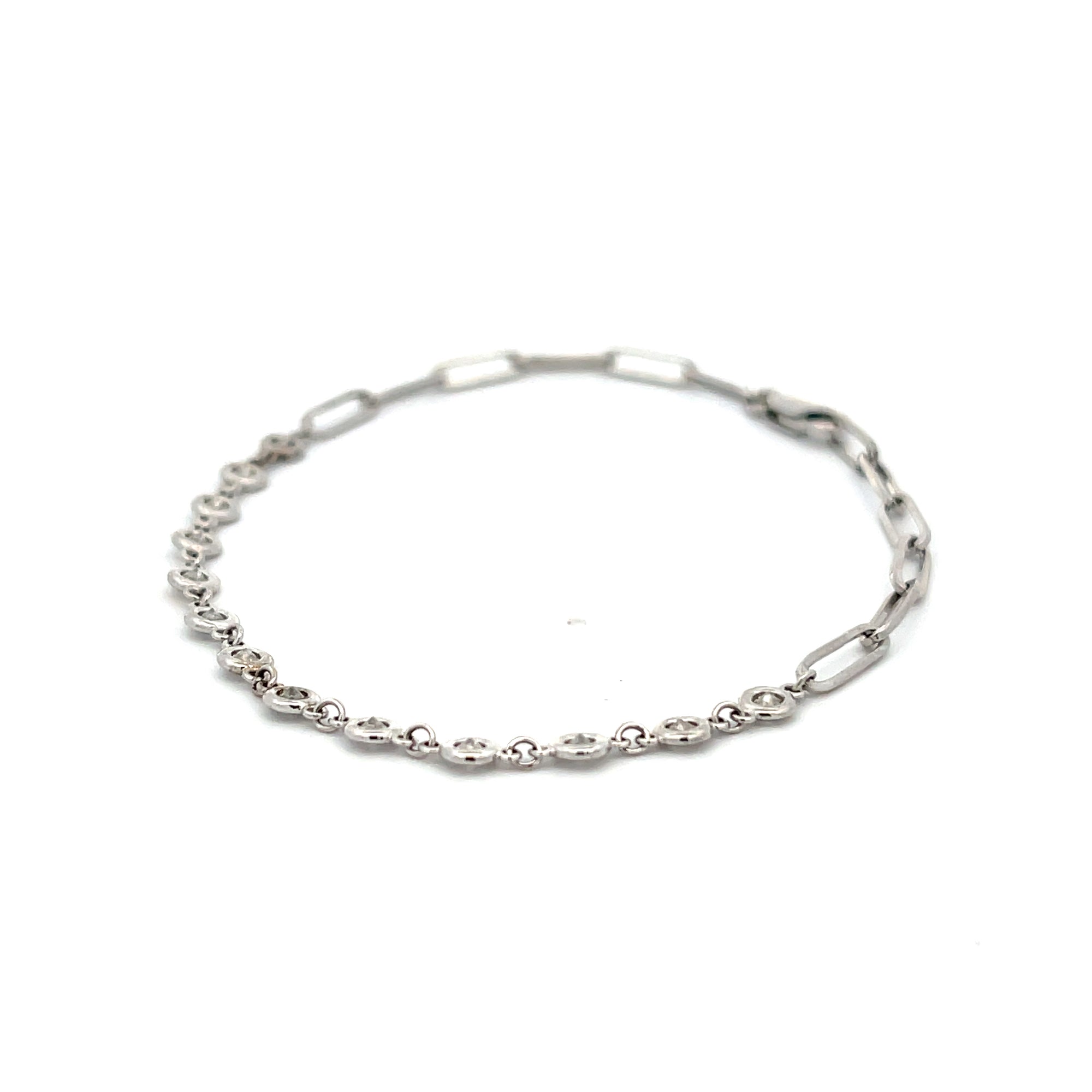Bezel Set/ Paperclip Diamond Bracelet