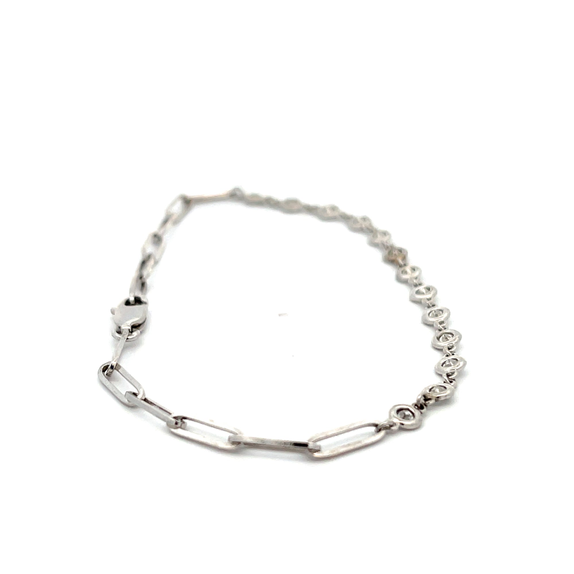 Bezel Set/ Paperclip Diamond Bracelet
