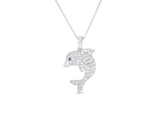 Roberto Coin Tiny Treasure Dolphin Pendant Necklace