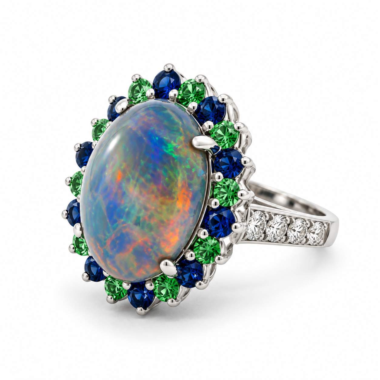 Opal & Sapphire Ring