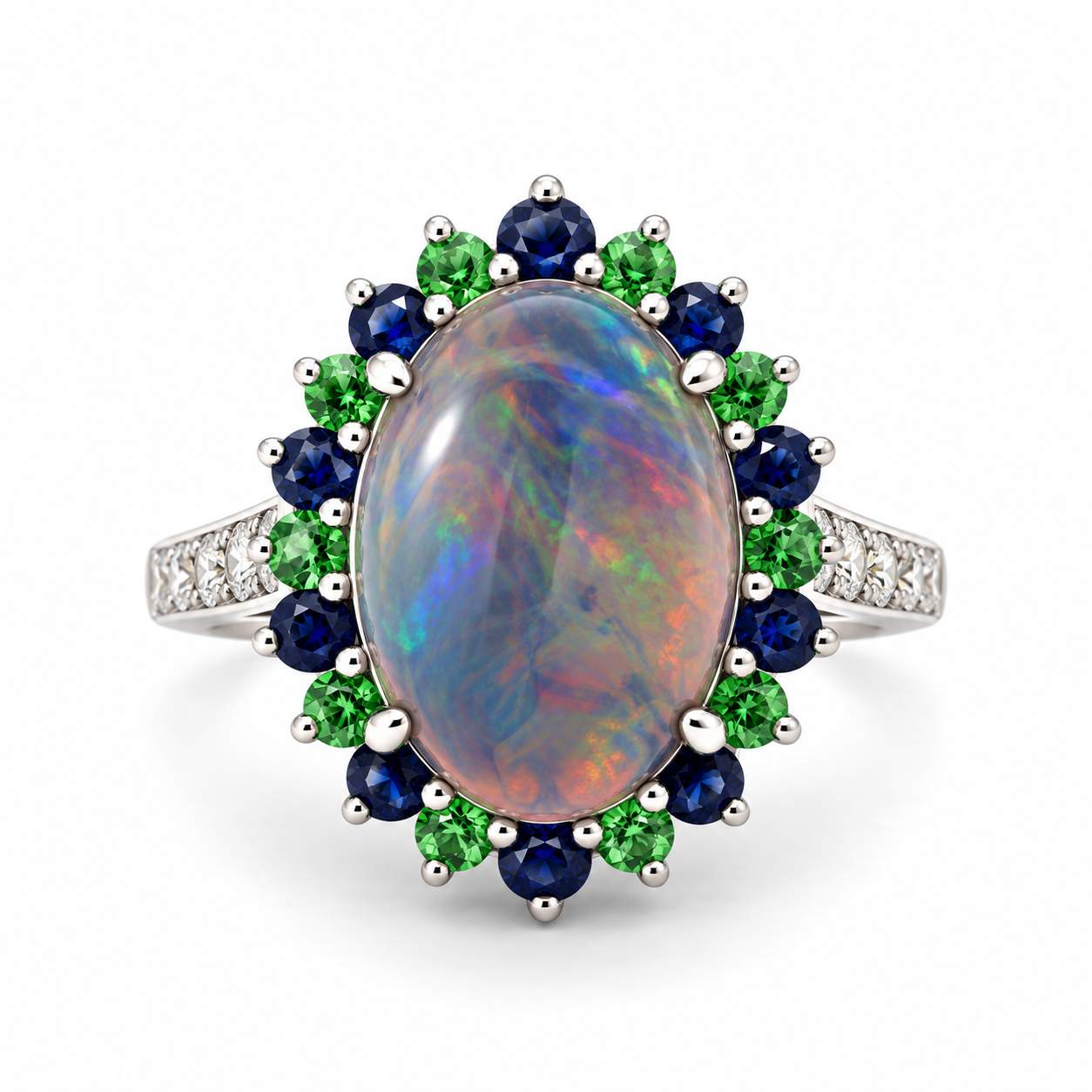 Opal & Sapphire Ring