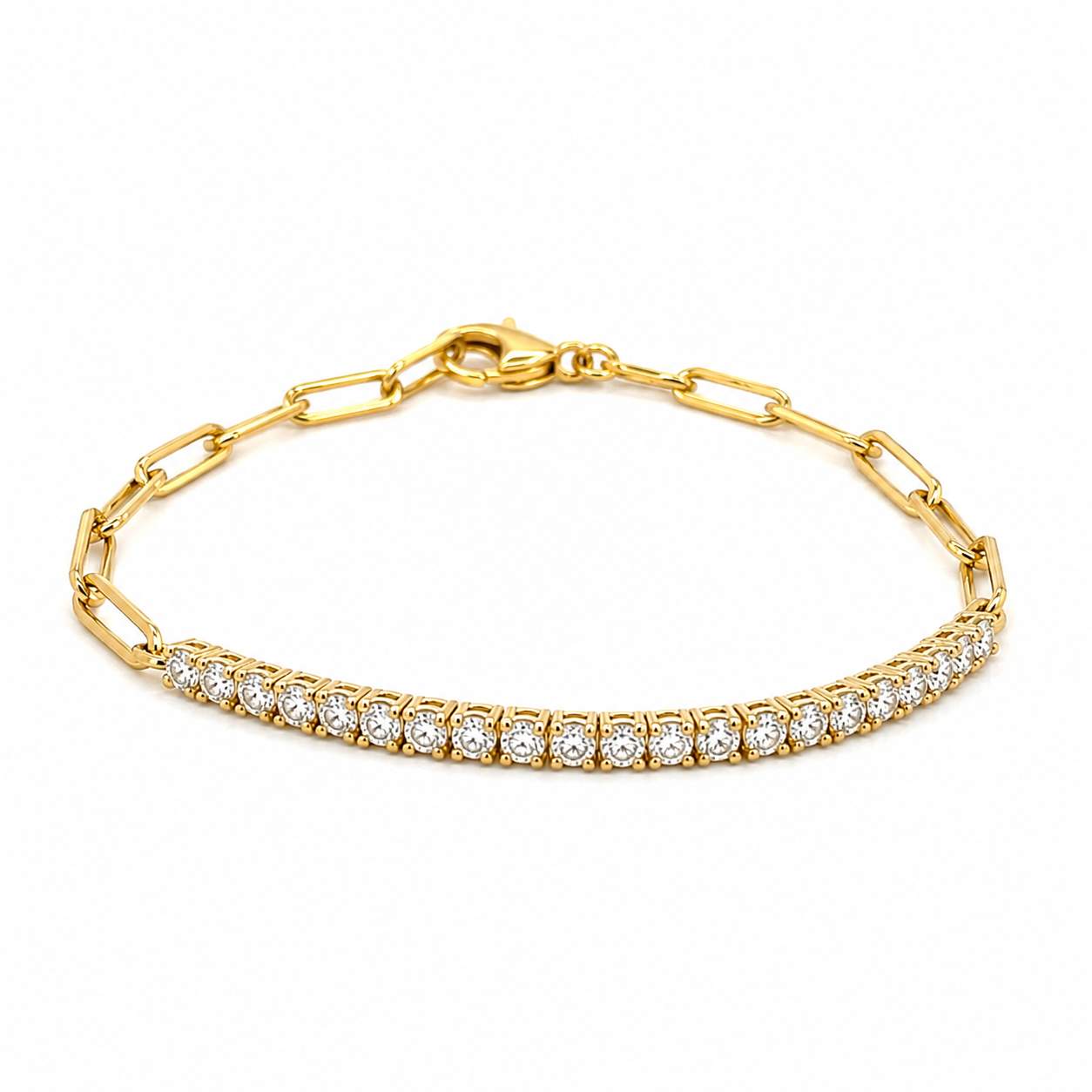 Diamond Half-Paperclip/ Tennis Bracelet