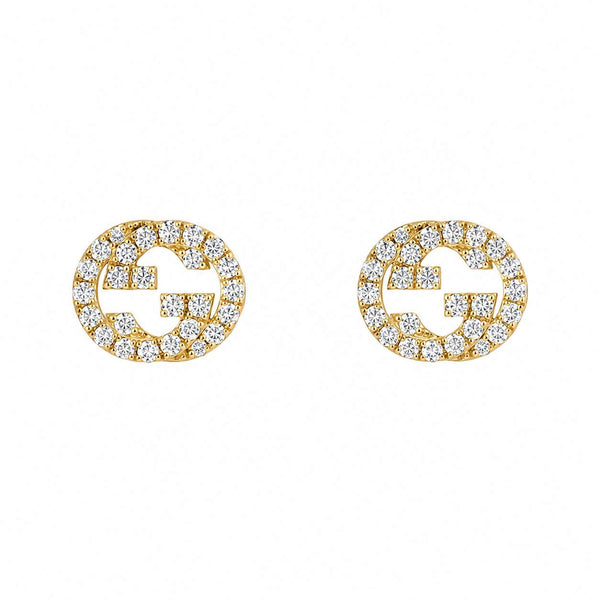 Gucci Interlocking "G" Diamond Stud Earrings