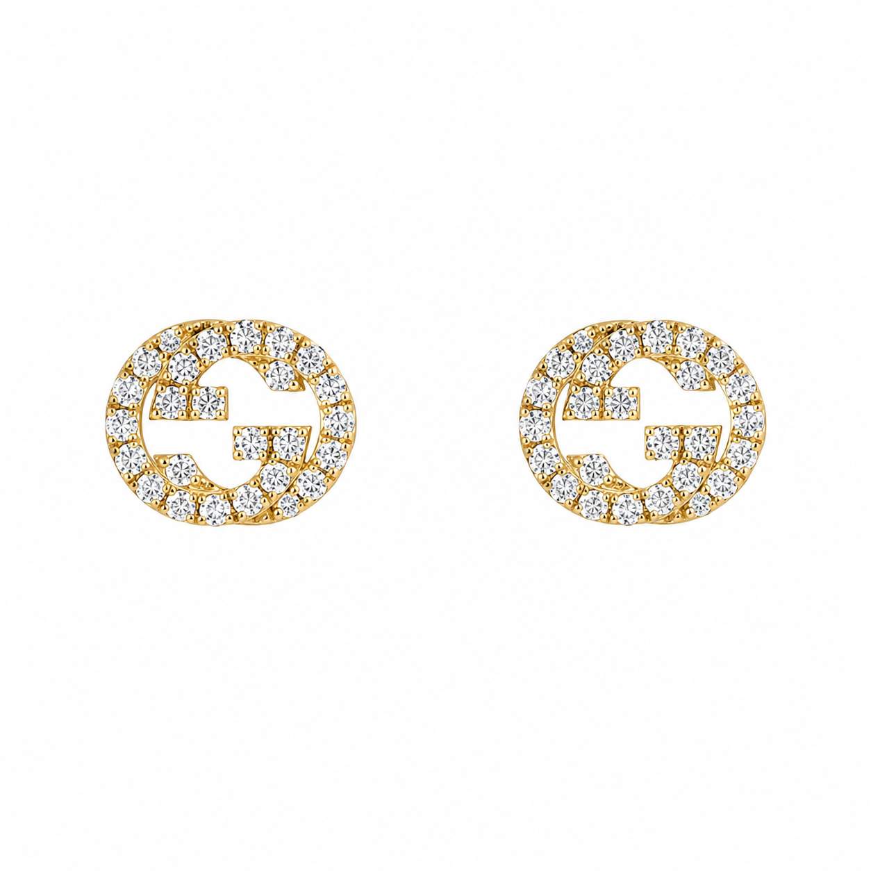 Gucci Interlocking "G" Diamond Stud Earrings