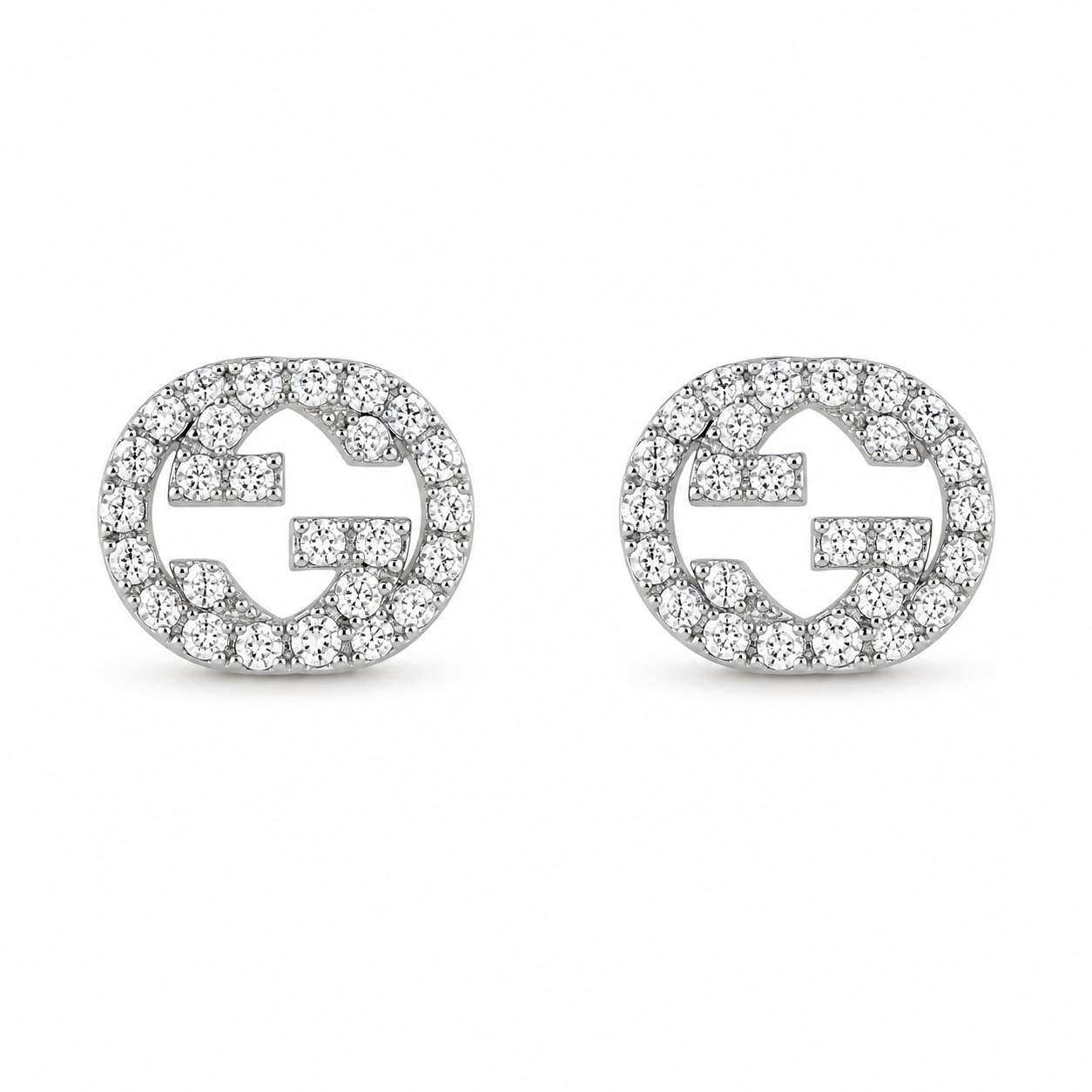 Gucci Interlocking "G" Diamond Stud Earrings