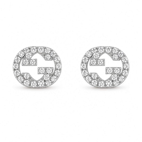 Gucci Interlocking "G" Diamond Stud Earrings