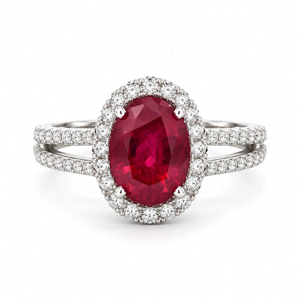 Halo Ruby Ring