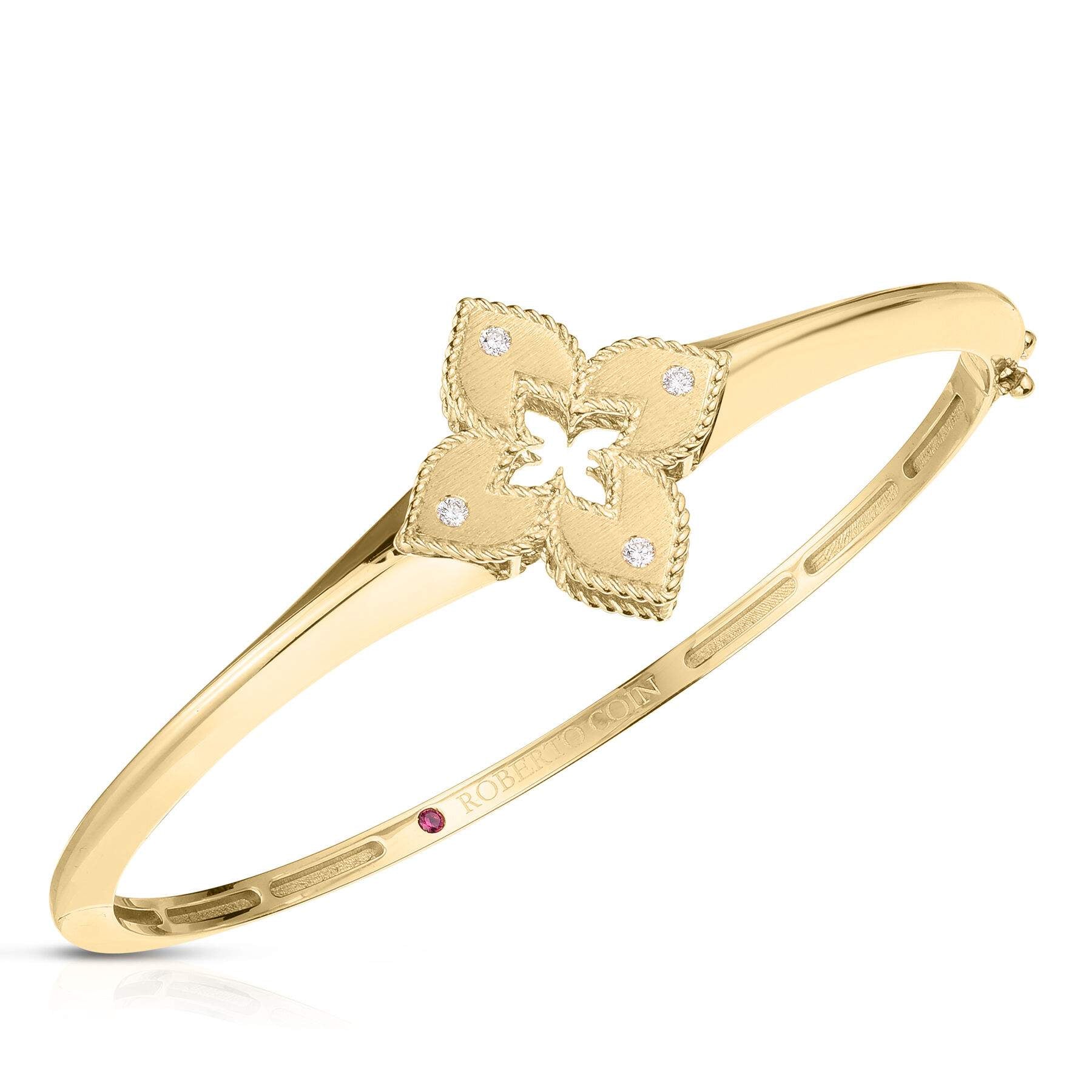 Roberto Coin Venetian Princess Flower Knife Edge Bangle