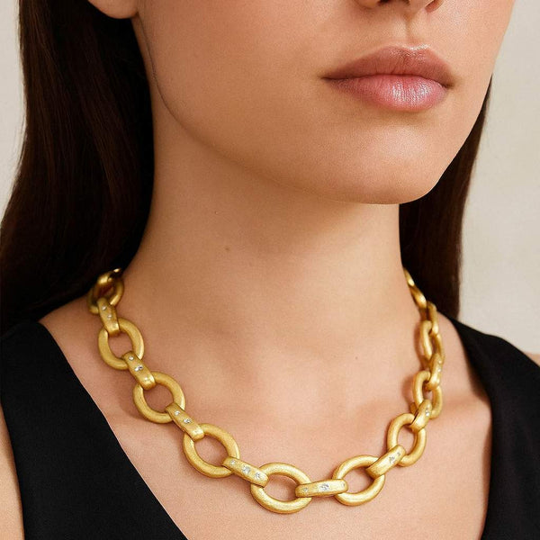 Roberto Coin Duchessa Satin-Finish Oval Link Necklace