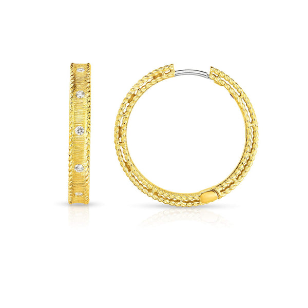 Roberto Coin Princess Satin-Finish Medium Hoop Earrings