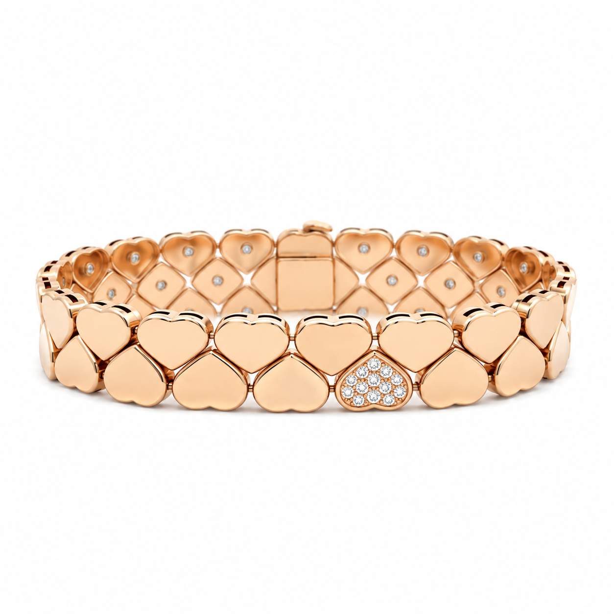 Chopard 2 Row Happy Hearts Bracelet