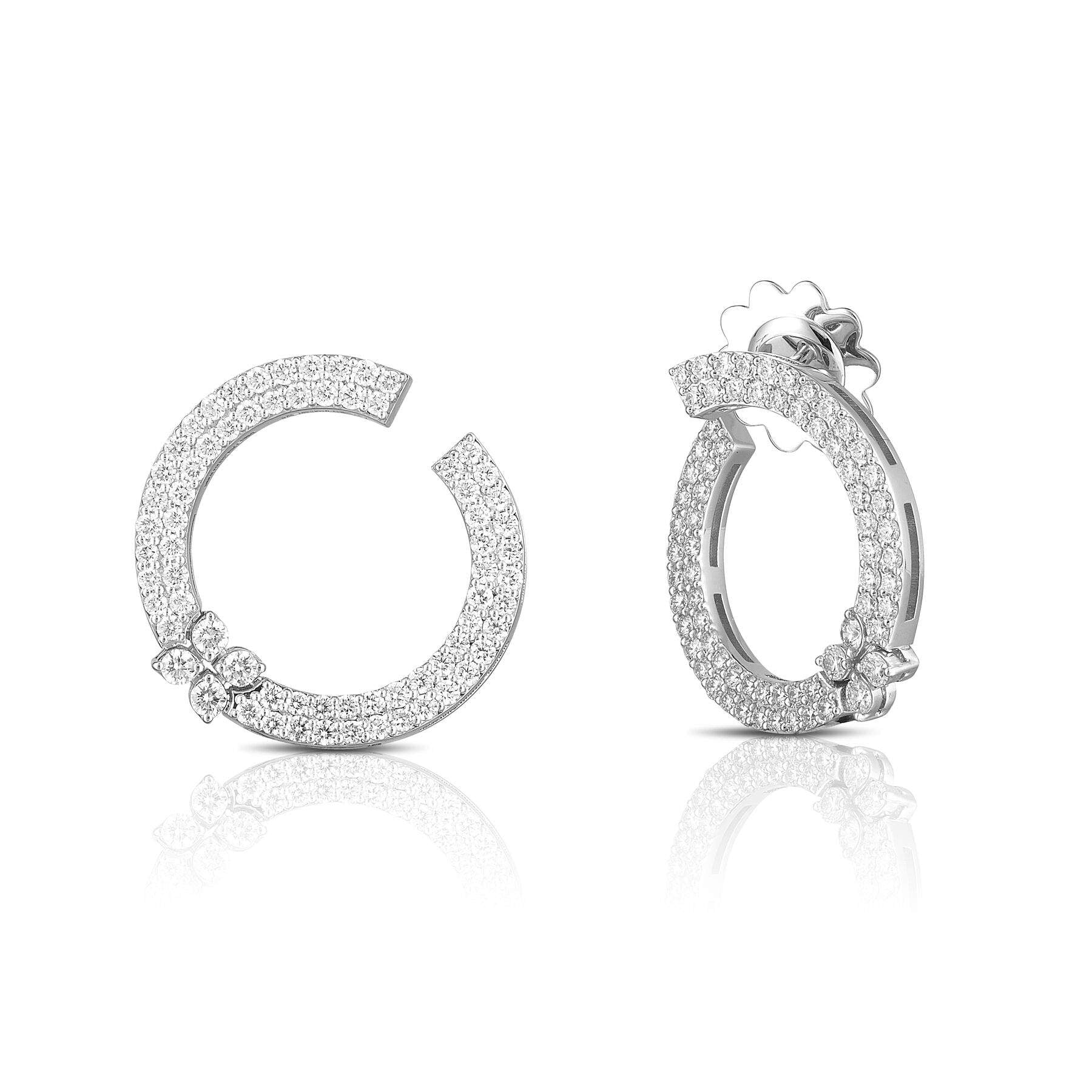 Roberto Coin Love In Verona Pave Circle Earrings