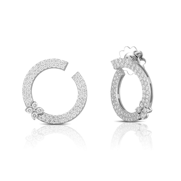 Roberto Coin Love In Verona Pave Circle Earrings