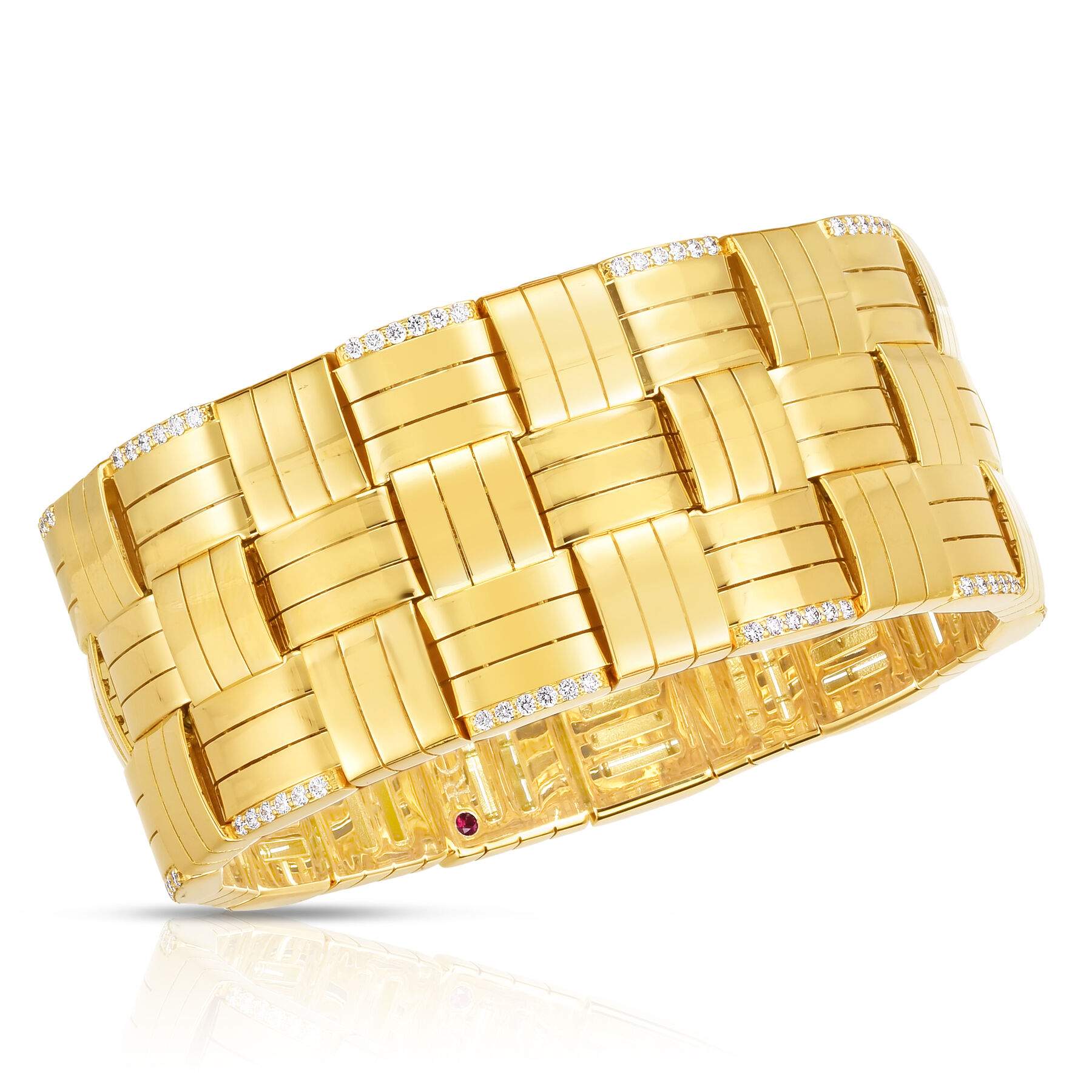 Roberto Coin Veneto Accent Woven Three Row Wide Bangle