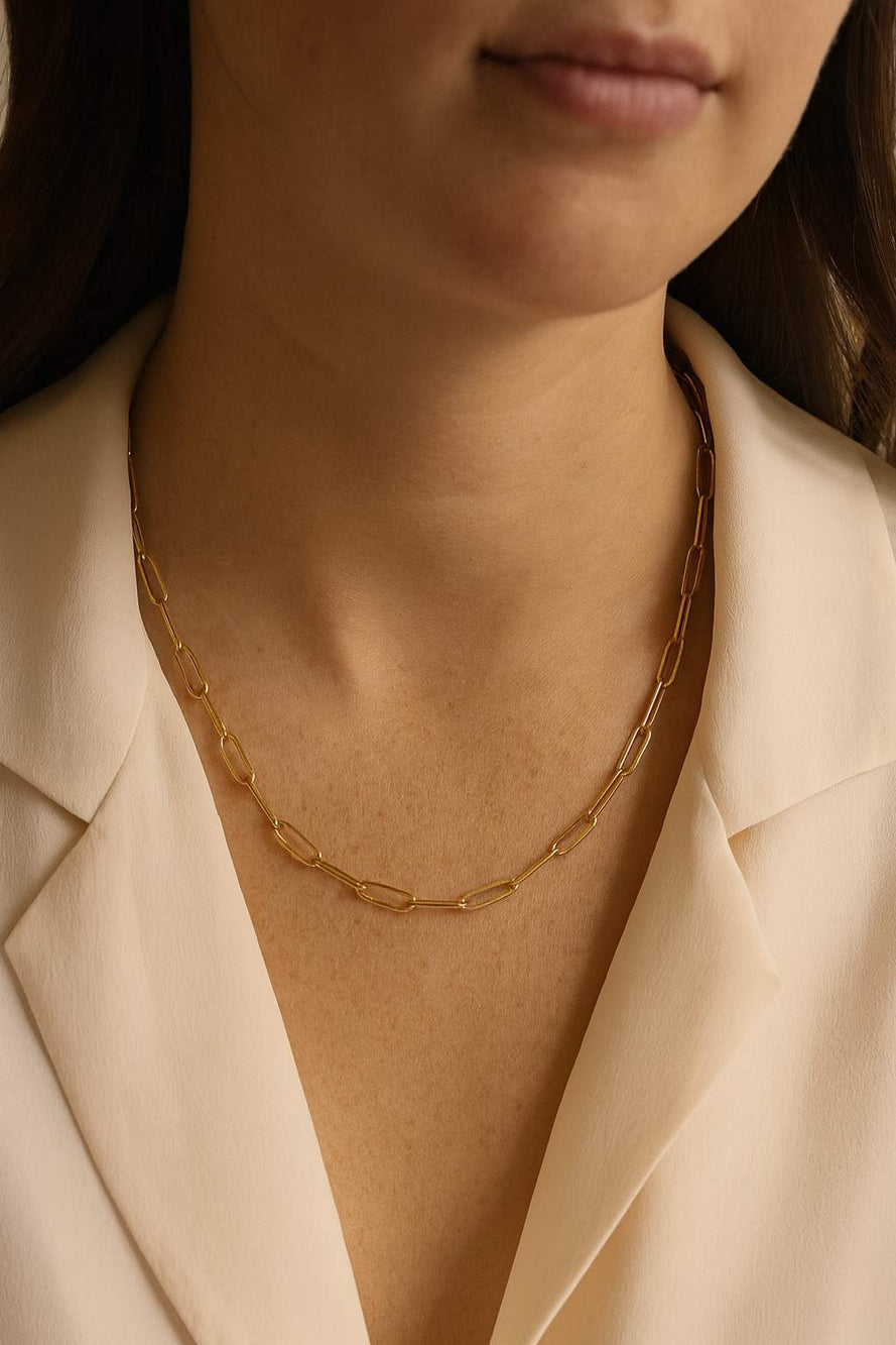 Roberto Coin Designer Alternating Size Paperclip Link Necklace