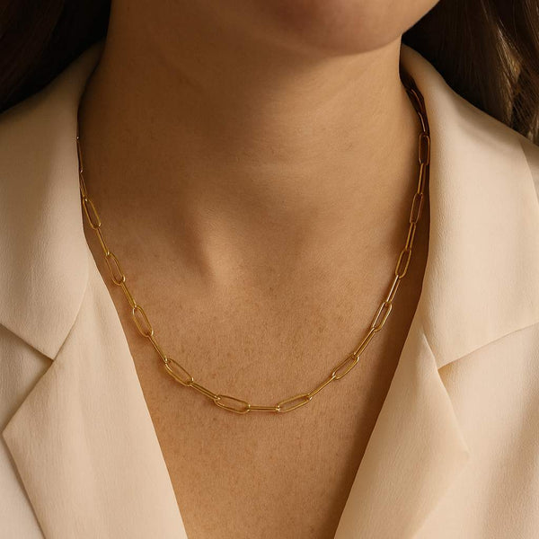 Roberto Coin Designer Alternating Size Paperclip Link Necklace