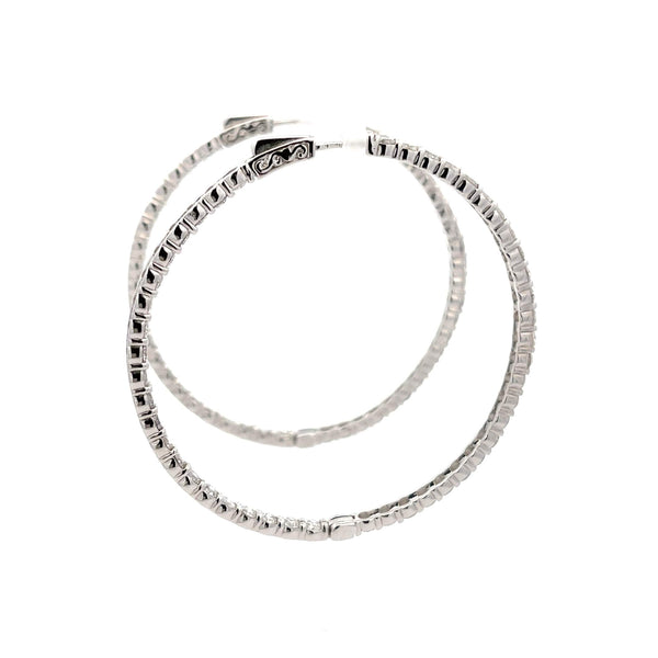 Large Round Diamond Hoop Earrings