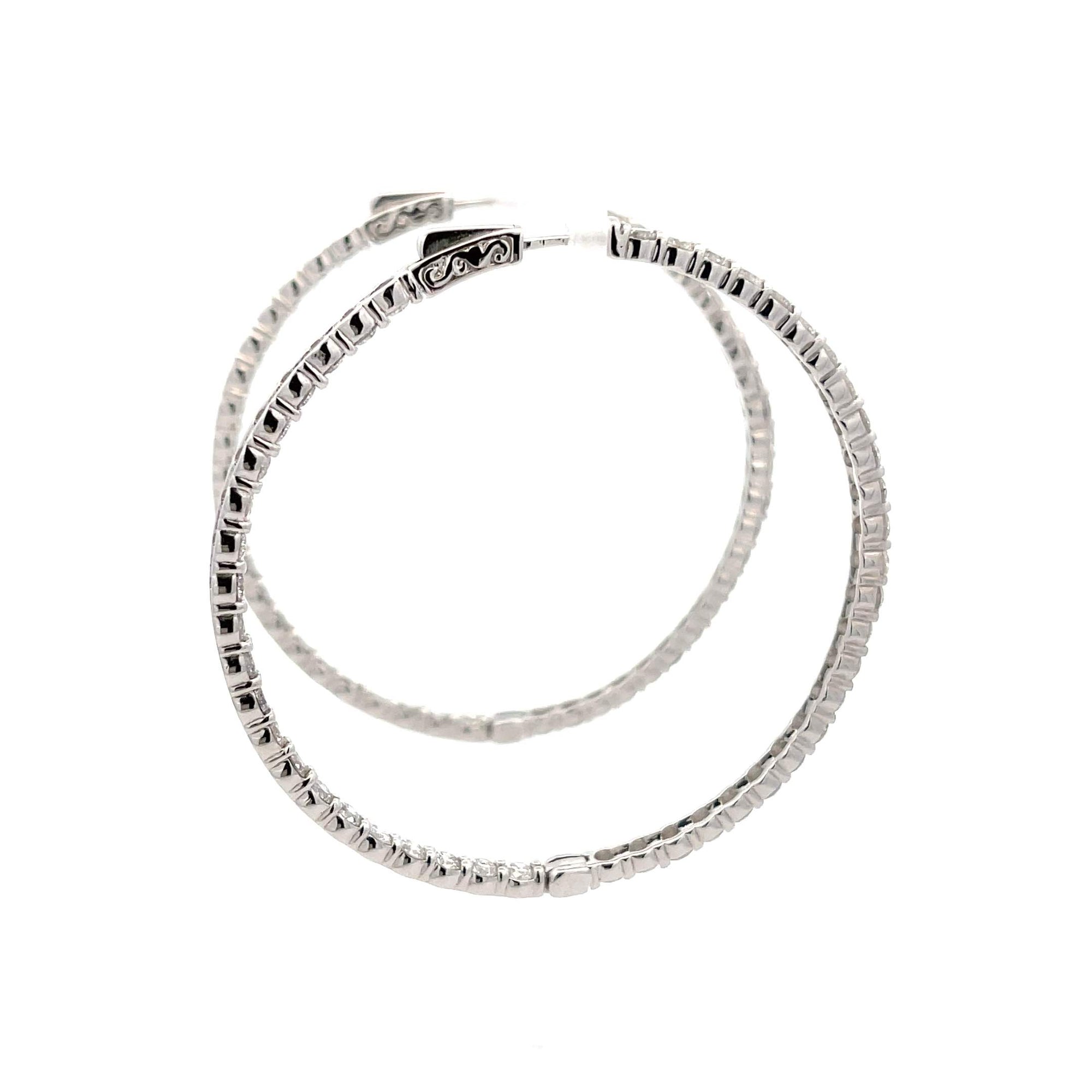 Large Round Diamond Hoop Earrings