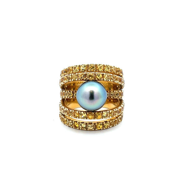 Gregorio "Sea Born" 3 Row Pearl Ring