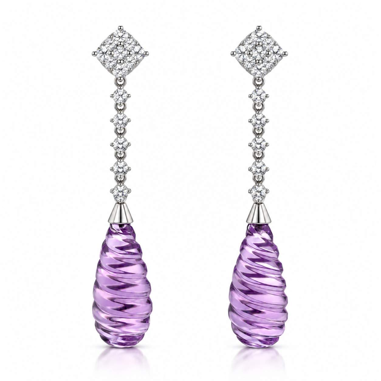 Gregorio Amethyst Rain Drop Earrings