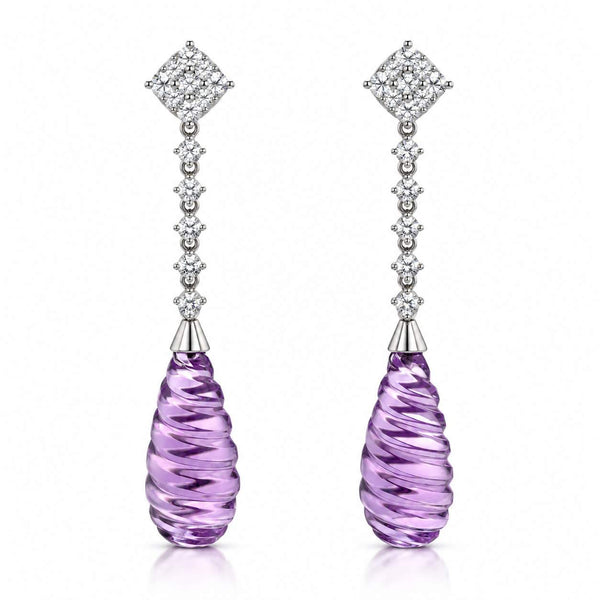 Gregorio Amethyst Rain Drop Earrings