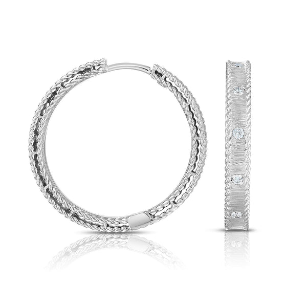 Roberto Coin Princess Satin-Finish Medium Hoop Earrings