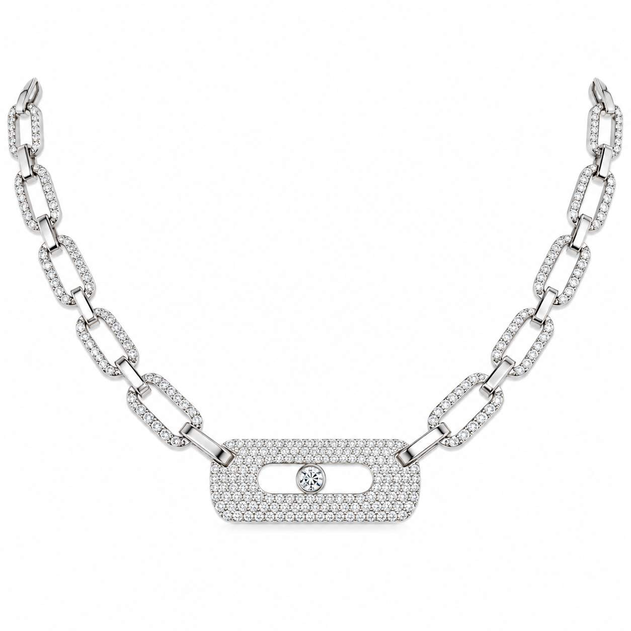 Messika Move Link Full Pave Diamond Necklace