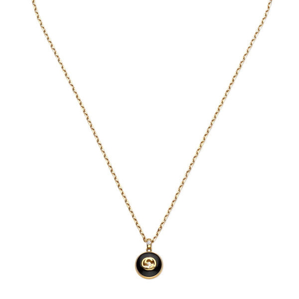 Gucci Interlocking G Onyx Necklace
