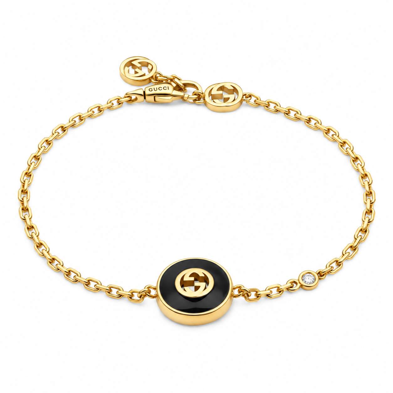 Gucci Interlocking G Onyx Bracelet