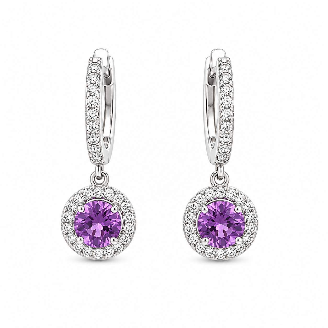 Pink Sapphire &Diamond Earrings