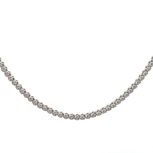 Diamond Clover Tennis Necklace