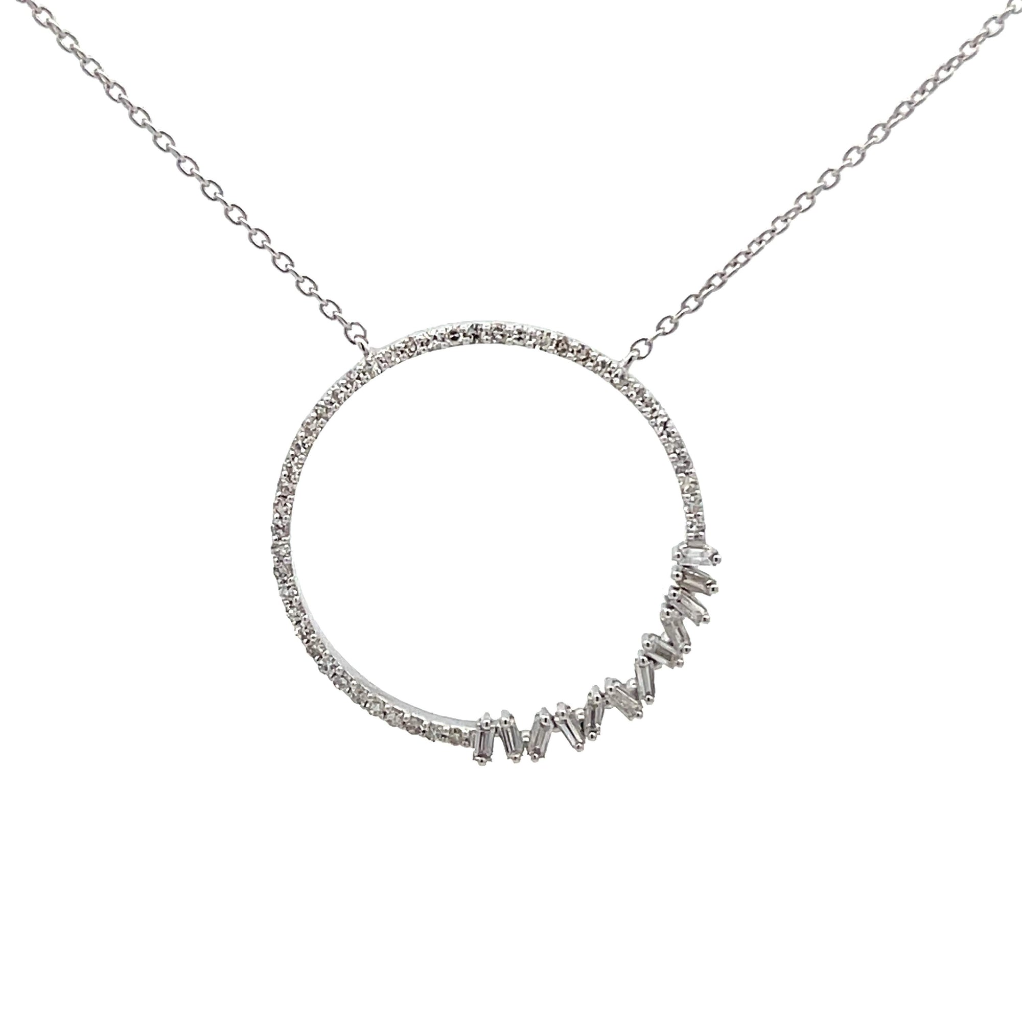 Diamond Circle Pendant Necklace