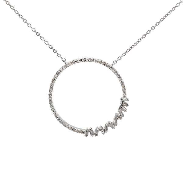Diamond Circle Pendant Necklace
