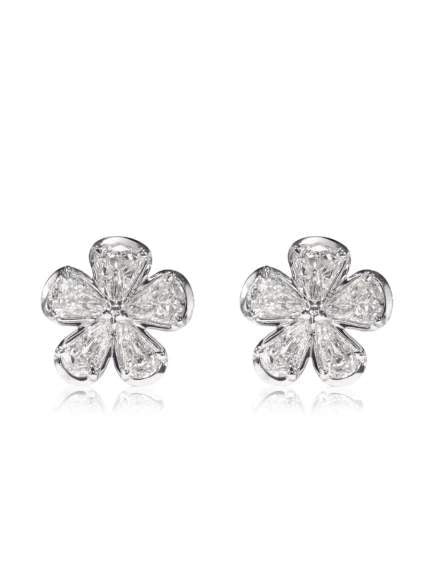 Christopher Designs Flower Diamond Stud Earrings