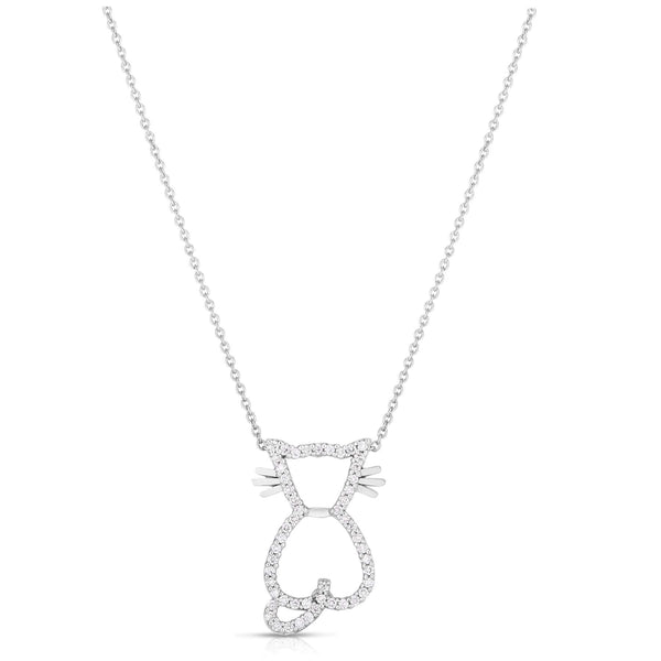 Roberto Coin Tiny Treasure Cat Pendant Necklace