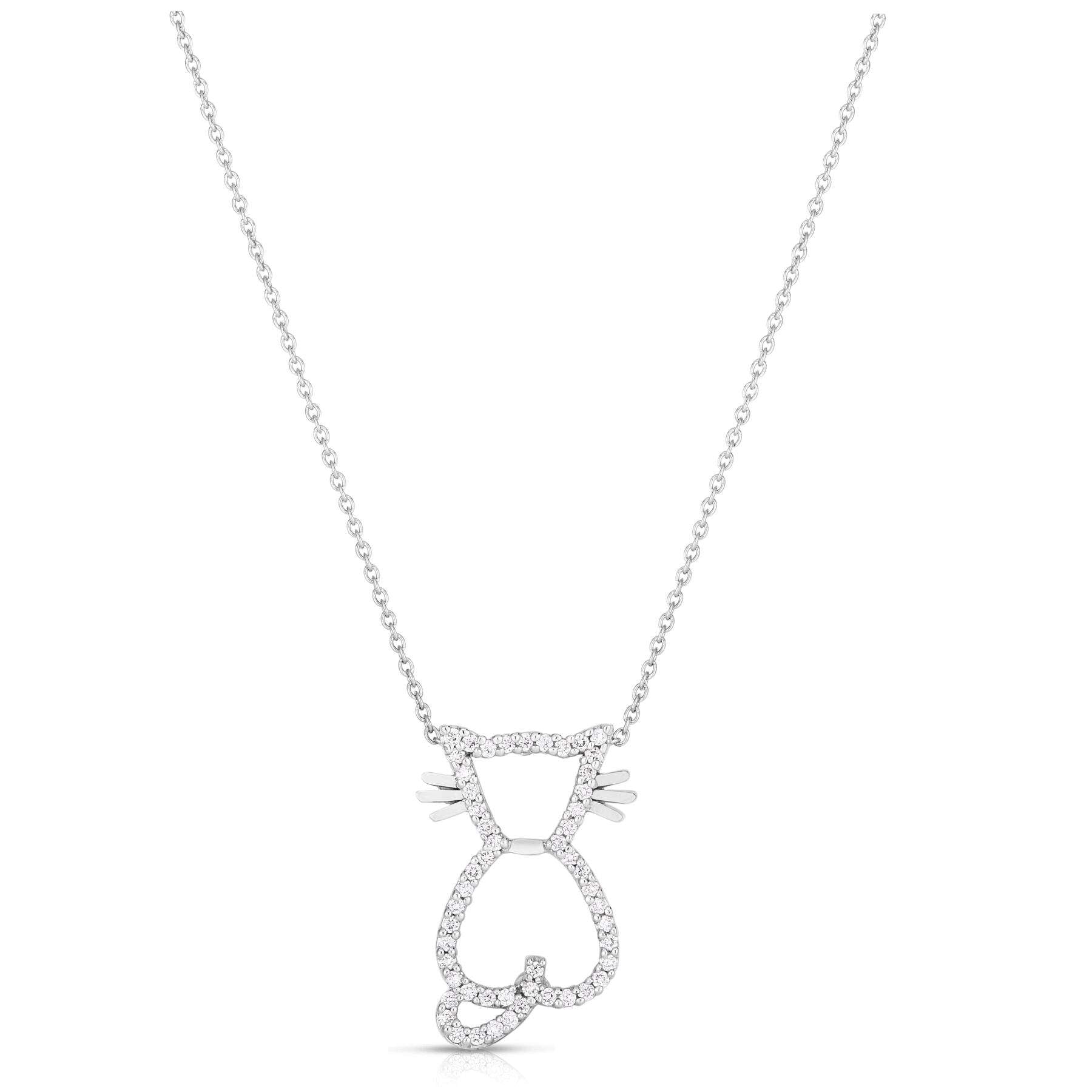 Roberto Coin Tiny Treasure Cat Pendant Necklace