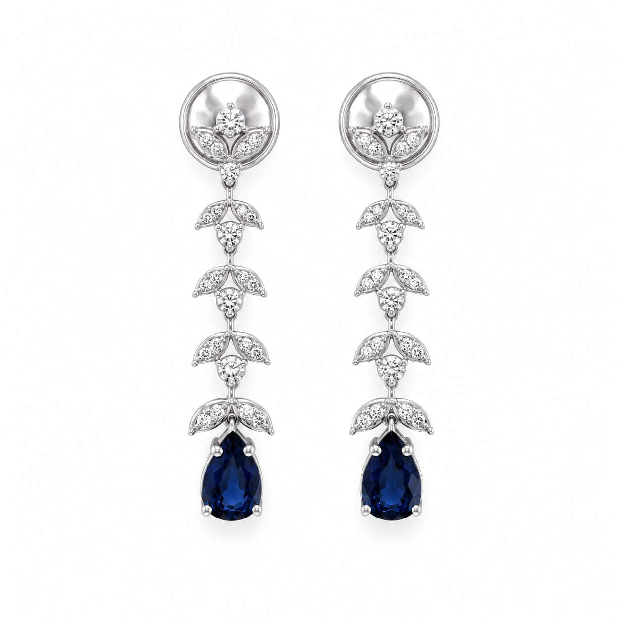 Sapphire Vine Dangle Earrings