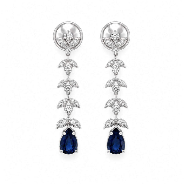 Sapphire Vine Dangle Earrings