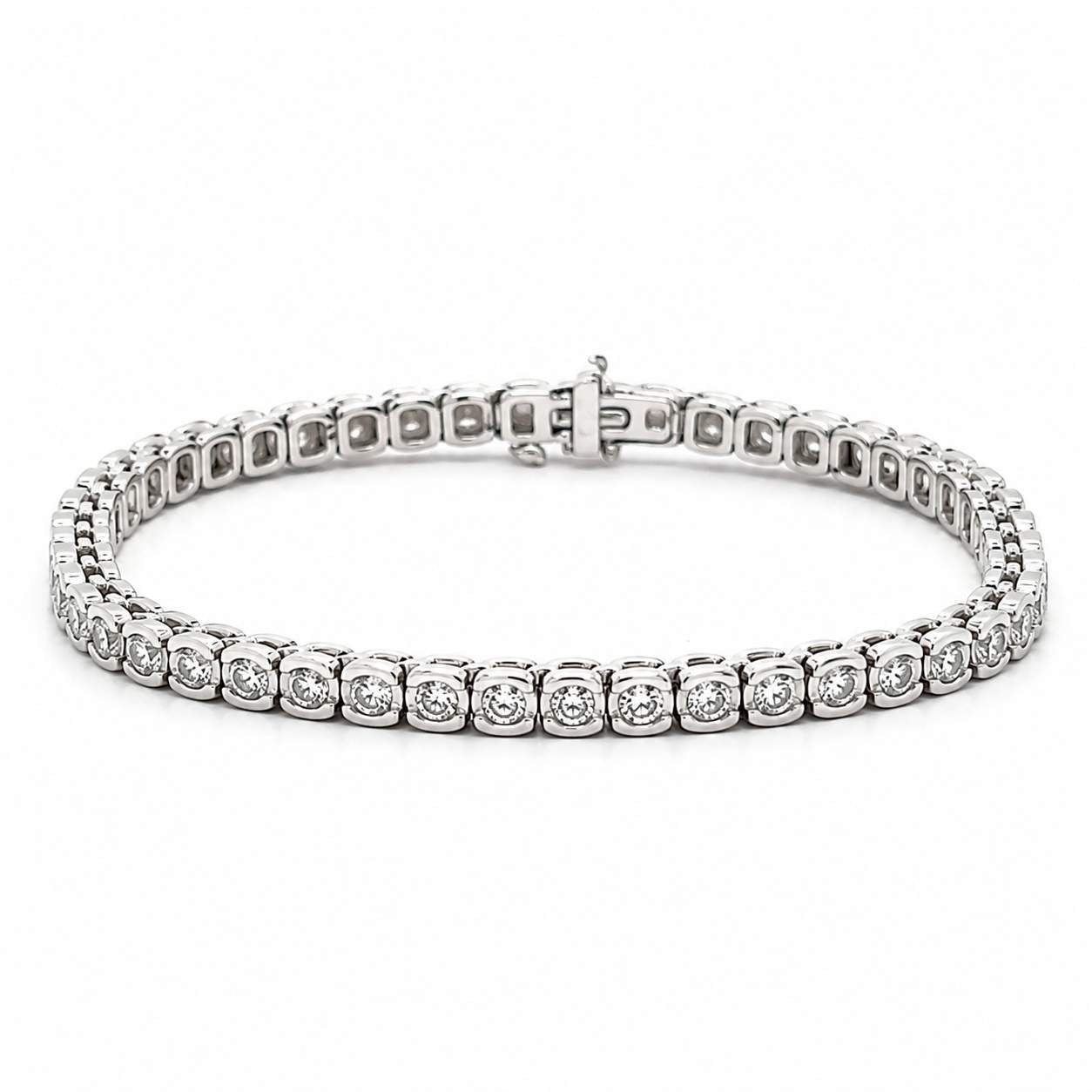 Bezel-Set Diamond Tennis Bracelet