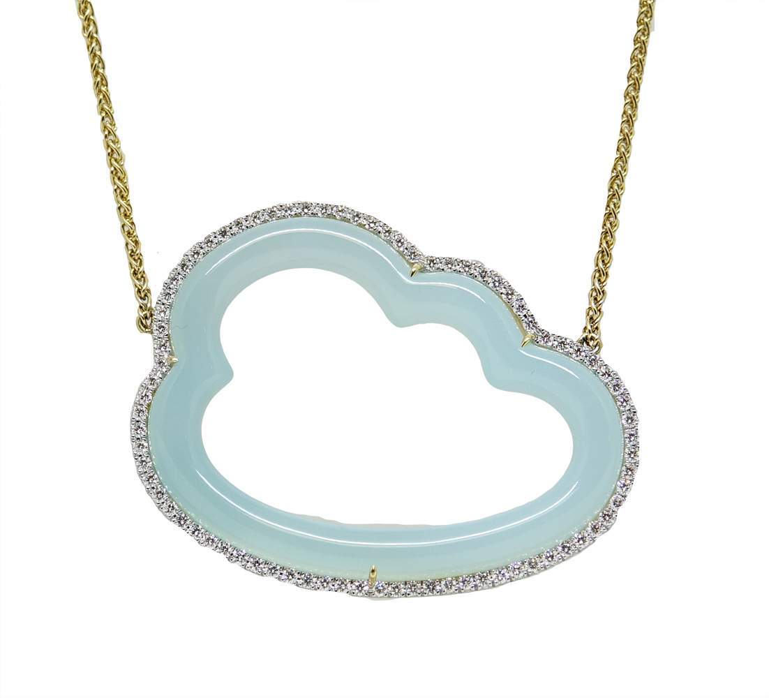 "Pamela Huizenga" Outlined Cloud Pendant Necklace