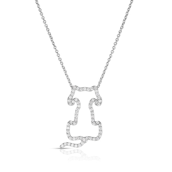 Roberto Coin Tiny Treasure Outlined Dog Pendant Necklace