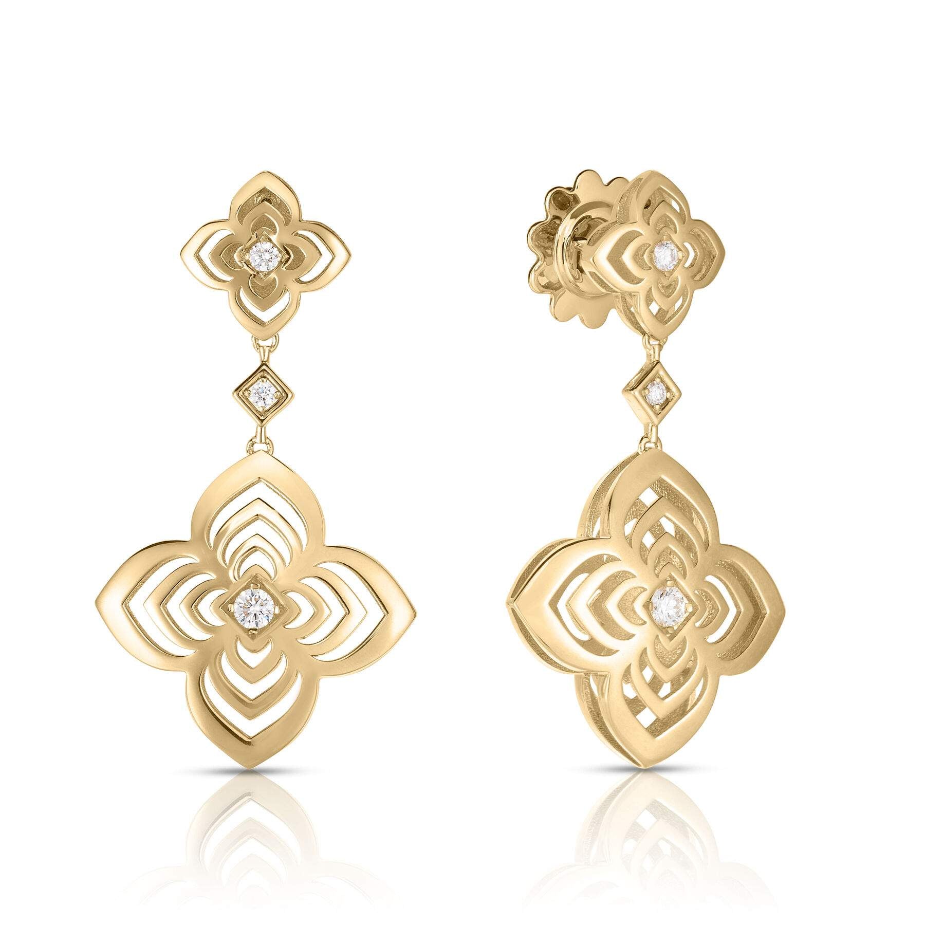 Roberto Coin Palazzo Ducale Carnival Flower Dangle Earrings