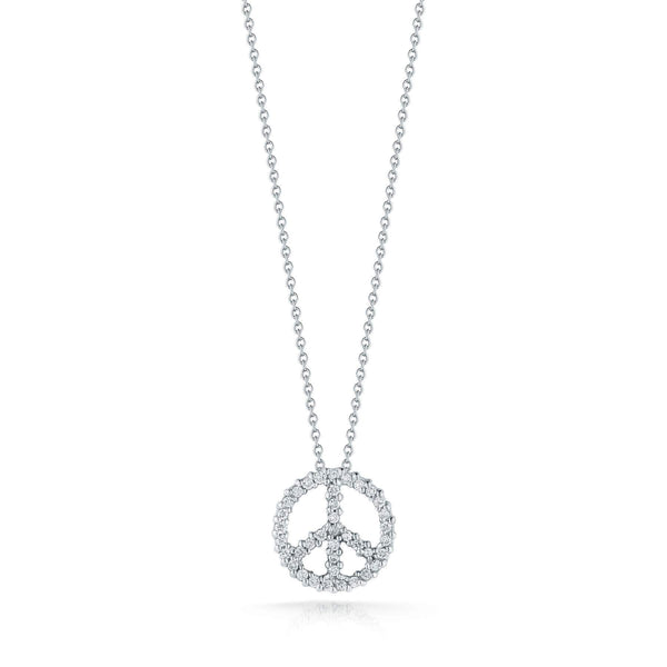 Roberto Coin Tiny Treasure Peace Sign Pendant Necklace