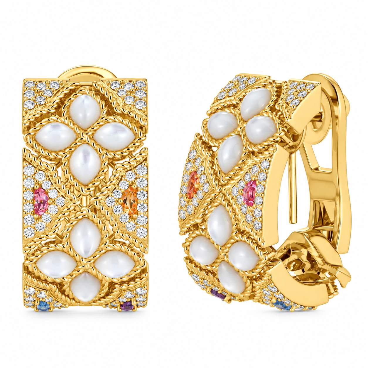 Roberto Coin Venetian Princess Carnival Flower Stud Earrings